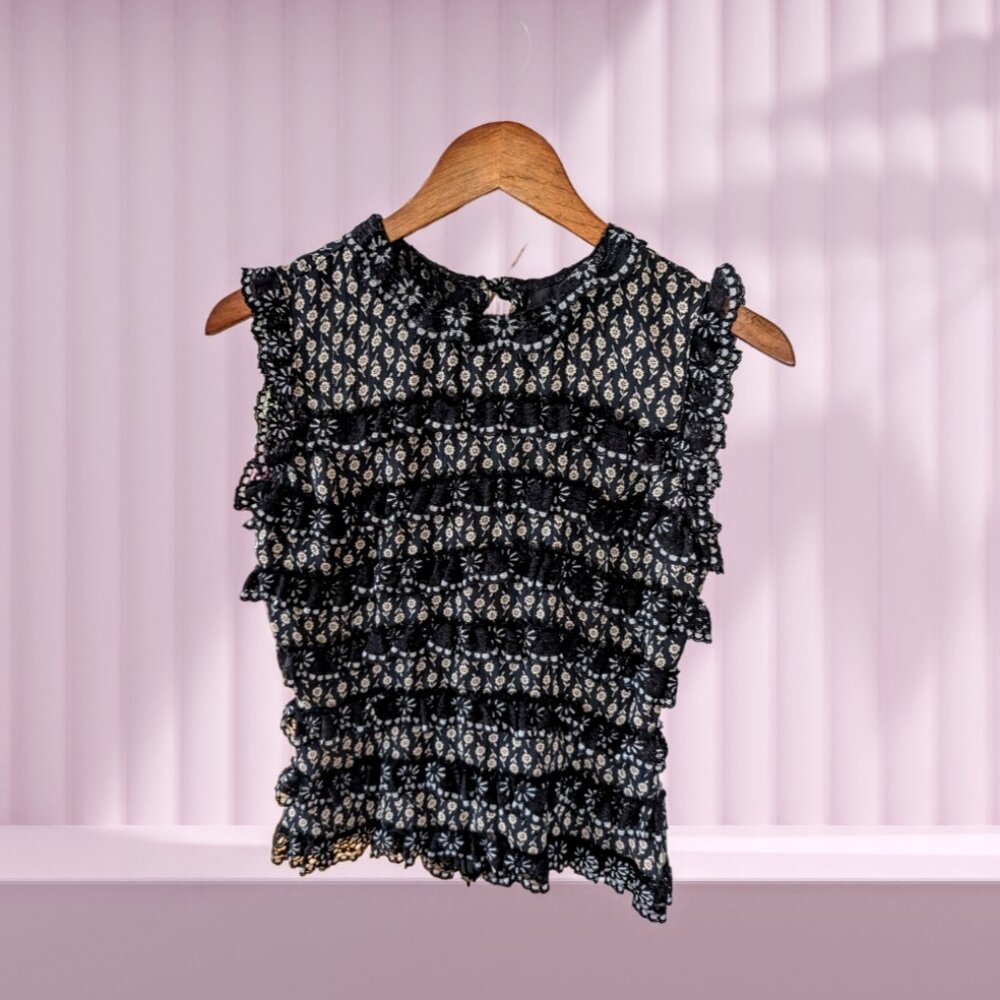 Vintage Anna Sui Tiered Lace Top